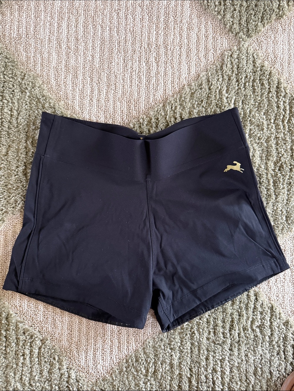 Tracksmith Black Athletic High-Rise Shorts with Gold Logo